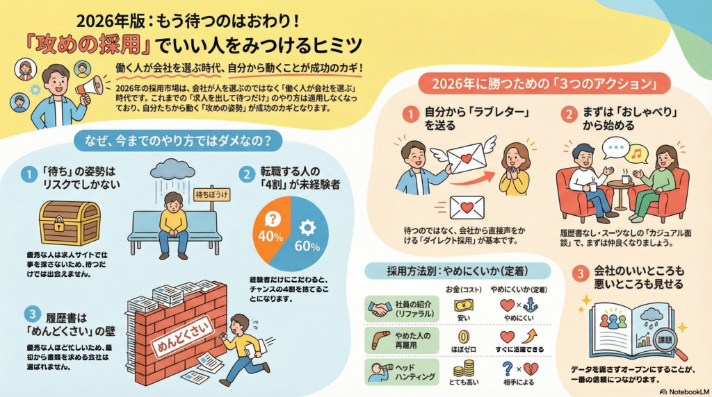 【2026年最新】「待ちの採用」はもう終わった？激変する中途採用市場で勝つための5つの衝撃的真実